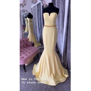 Yellow Pia Michi strapless gown