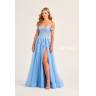 BLUE OFF THE SHOULDER PROM DRESS